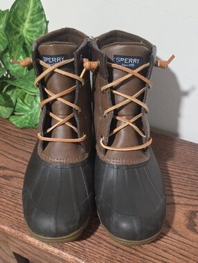 Sperry Duck Boots Topsider Brown Womens Sz 8